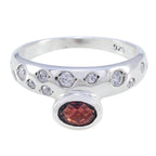 Garnet Halo Moroccan 925 Sterling Silver Red Gemstones Minimal Romantic Ring Jewelry