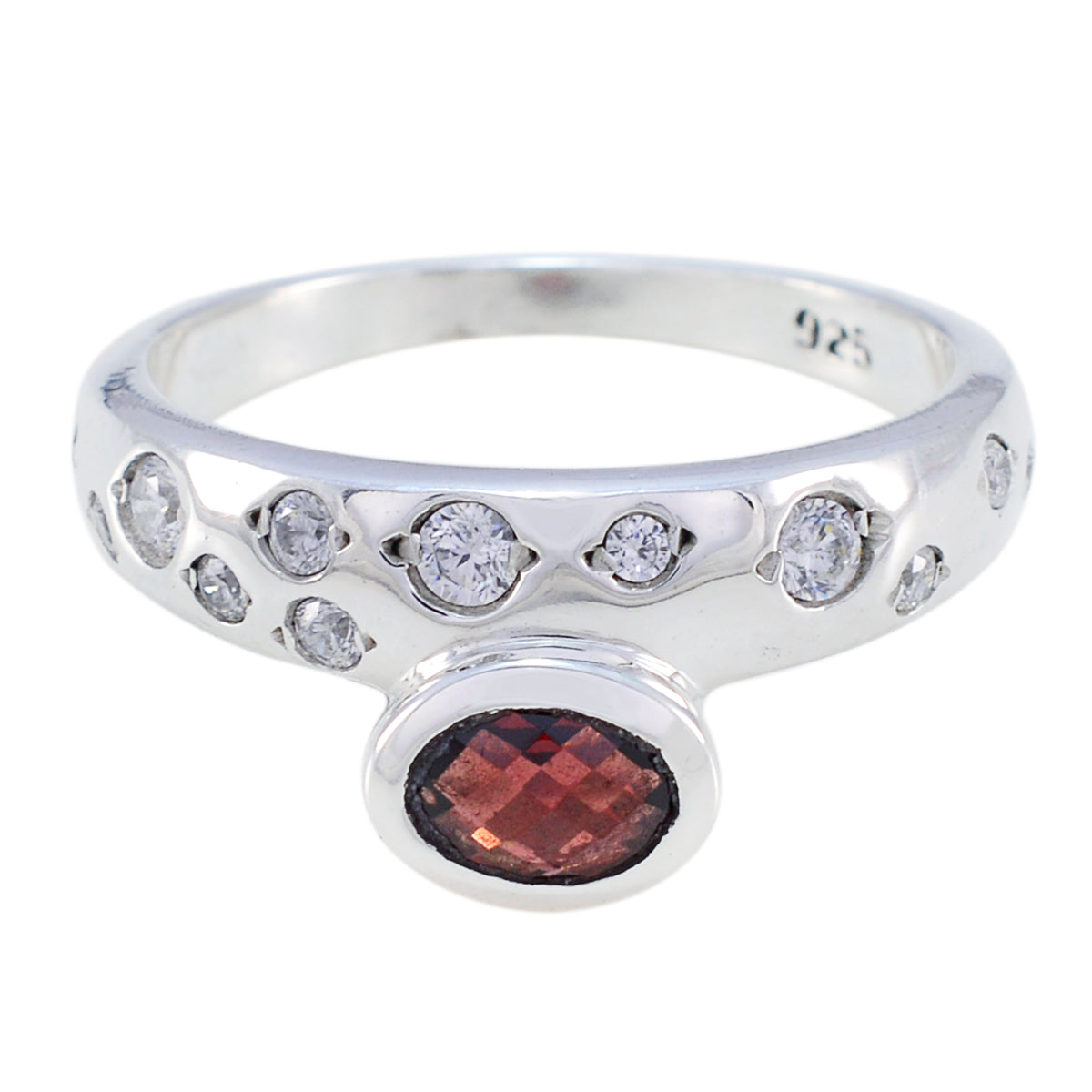 Garnet Halo Moroccan 925 Sterling Silver Red Gemstones Minimal Romantic Ring Jewelry