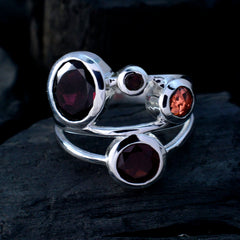 Garnet quarter Moroccan Silver Red Gemstones Minimal Fairytale Ring Jewellery