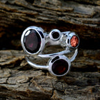 Garnet quarter Moroccan Silver Red Gemstones Minimal Fairytale Ring Jewellery