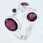 Garnet quarter Moroccan Silver Red Gemstones Minimal Fairytale Ring Jewellery