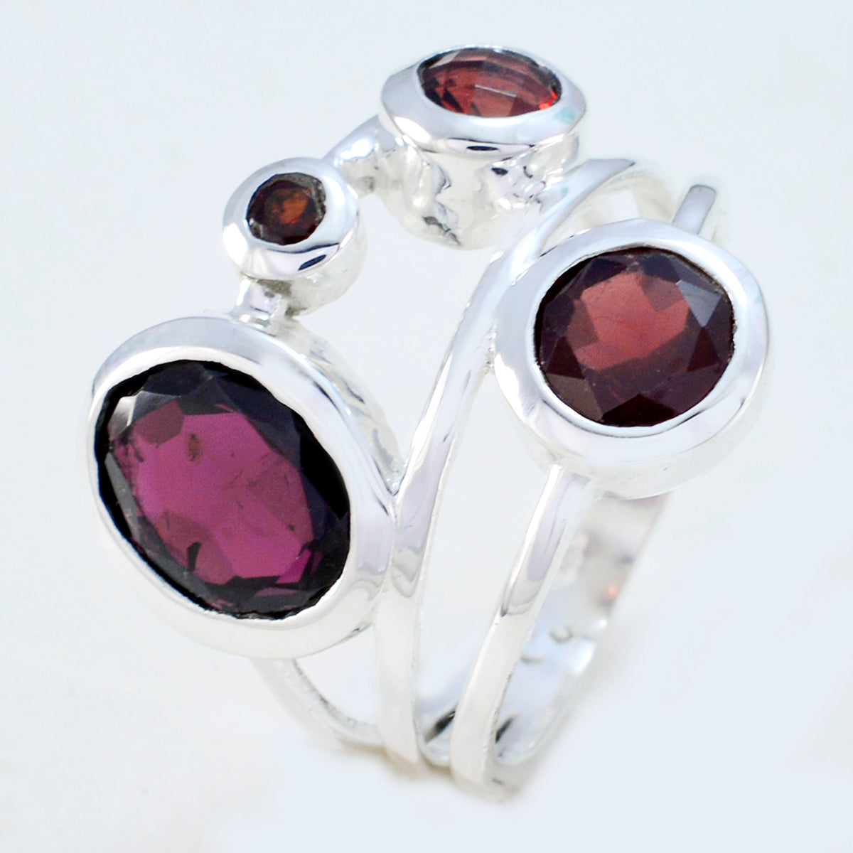 Garnet quarter Moroccan Silver Red Gemstones Minimal Fairytale Ring Jewellery