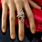 Garnet Trilogy Indian Silver Red Gems Eye catching Trendy Ring Jewellery