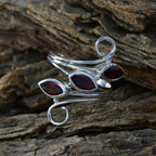 Garnet Trilogy Indian Silver Red Gems Eye catching Trendy Ring Jewellery