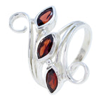 Garnet Trilogy Indian Silver Red Gems Eye catching Trendy Ring Jewellery