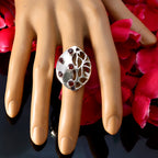 Garnet Penta Russian 925 Silver Red Gemstones Versatile Modern Ring Jewellery