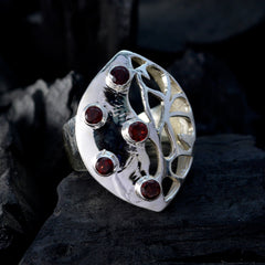 Garnet Penta Russian 925 Silver Red Gemstones Versatile Modern Ring Jewellery