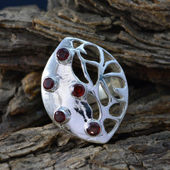 Garnet Penta Russian 925 Silver Red Gemstones Versatile Modern Ring Jewellery