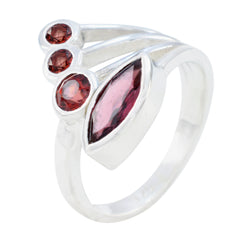 Garnet quarter Moroccan 925 Silver Red Gemstone Slim Graceful Ring Jewellery