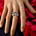Garnet Hepta Latin American 925 Sterling Silver Red Gems Mid weight Filigree Ring Jewelry