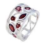 Garnet Hepta Latin American 925 Sterling Silver Red Gems Mid weight Filigree Ring Jewelry