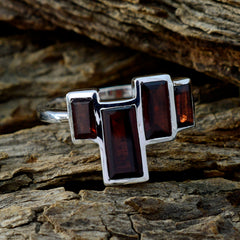Garnet quarter Russian Sterling Silver Red Gemstones Featherlight Cultural Ring Jewelry