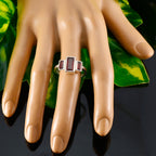 Garnet Trilogy French 92.5 Silver Red Gemstones Featherlight Cultural Ring Jewellery