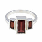 Garnet Trilogy French 92.5 Silver Red Gemstones Featherlight Cultural Ring Jewellery