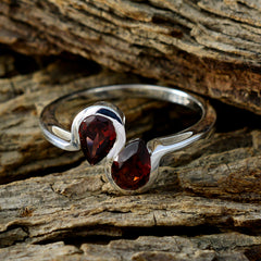 Garnet Toi et Moi Japanese 925 Silver Red Gemstone Dainty Boho Ring Jewellery