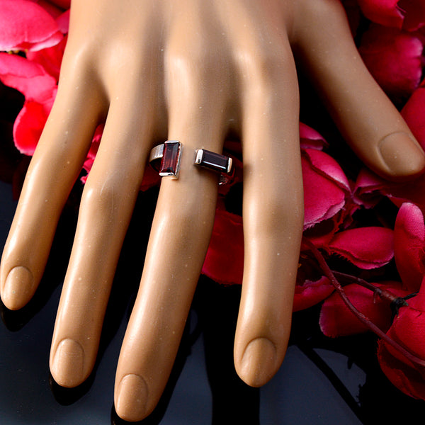Garnet Toi et Moi Korean 925 Silver Red Gemstones Whisper thin Graceful Ring Jewellery