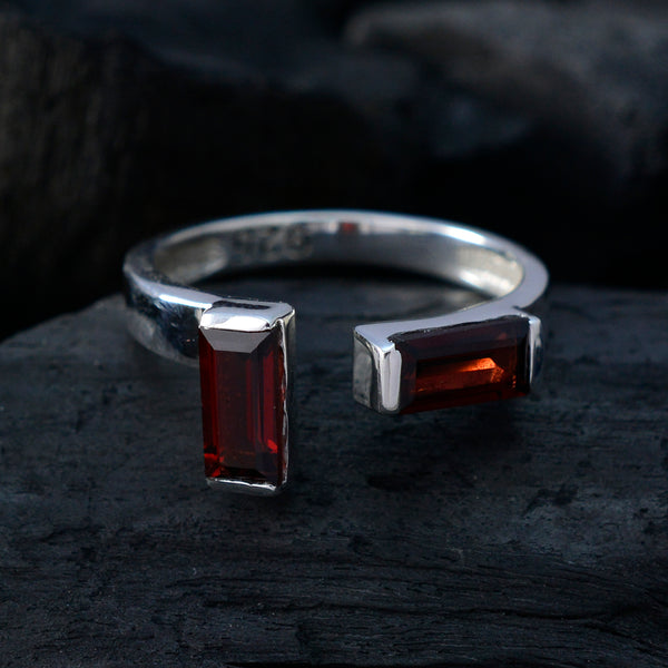 Garnet Toi et Moi Korean 925 Silver Red Gemstones Whisper thin Graceful Ring Jewellery