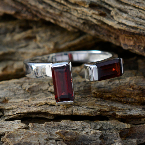 Garnet Toi et Moi Korean 925 Silver Red Gemstones Whisper thin Graceful Ring Jewellery