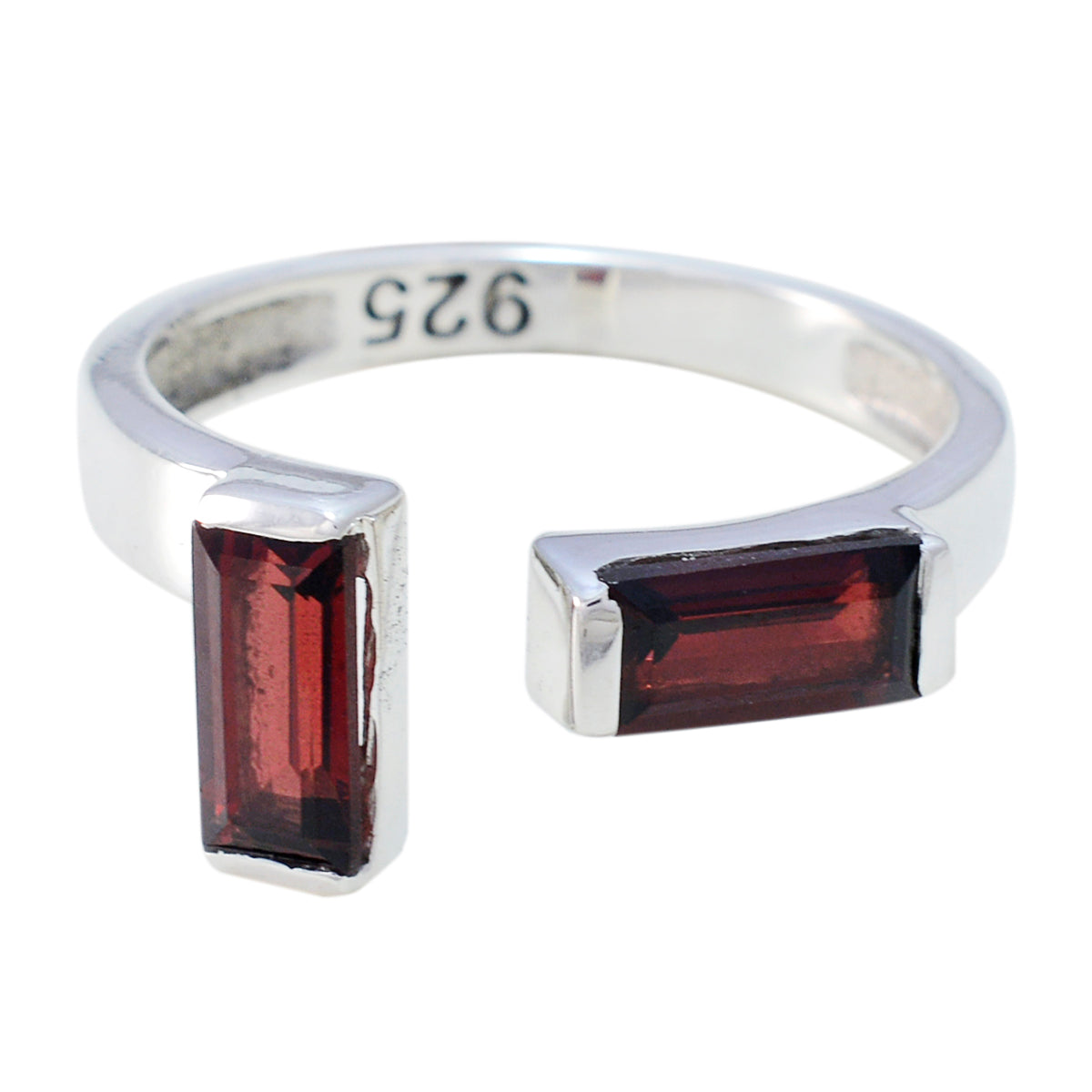 Garnet Toi et Moi Korean 925 Silver Red Gemstones Whisper thin Graceful Ring Jewellery Huvudsaklig produktbild