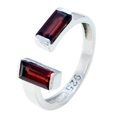 Garnet Toi et Moi Korean 925 Silver Red Gemstones Whisper thin Graceful Ring Jewellery