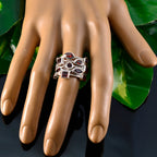 Garnet multiple German 92.5 Silver Red Gemstones Eye catching Trendy Ring Jewellery