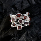 Garnet multiple German 92.5 Silver Red Gemstones Eye catching Trendy Ring Jewellery