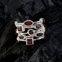 Garnet multiple German 92.5 Silver Red Gemstones Eye catching Trendy Ring Jewellery