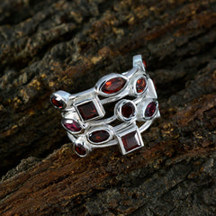 Garnet multiple German 92.5 Silver Red Gemstones Eye catching Trendy Ring Jewellery