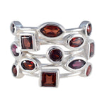 Garnet multiple German 92.5 Silver Red Gemstones Eye catching Trendy Ring Jewellery