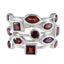Garnet multiple German 92.5 Silver Red Gemstones Eye catching Trendy Ring Jewellery