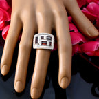 Garnet penta French 92.5 Silver Red Gemstone Versatile Contemporary Ring Jewellery