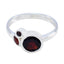 Garnet Trilogy Korean 925 Sterling Silver Red Gems Whisper thin Modern Ring Jewelry