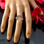 Garnet multiple American Sterling Silver Red Gemstone Whisper thin Feminine Ring Jewellery