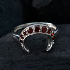 Garnet multiple American Sterling Silver Red Gemstone Whisper thin Feminine Ring Jewellery