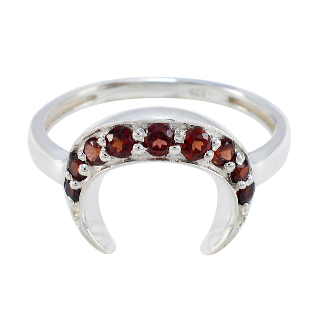 Garnet multiple American Sterling Silver Red Gemstone Whisper thin Feminine Ring Jewellery Immagine principale del prodotto