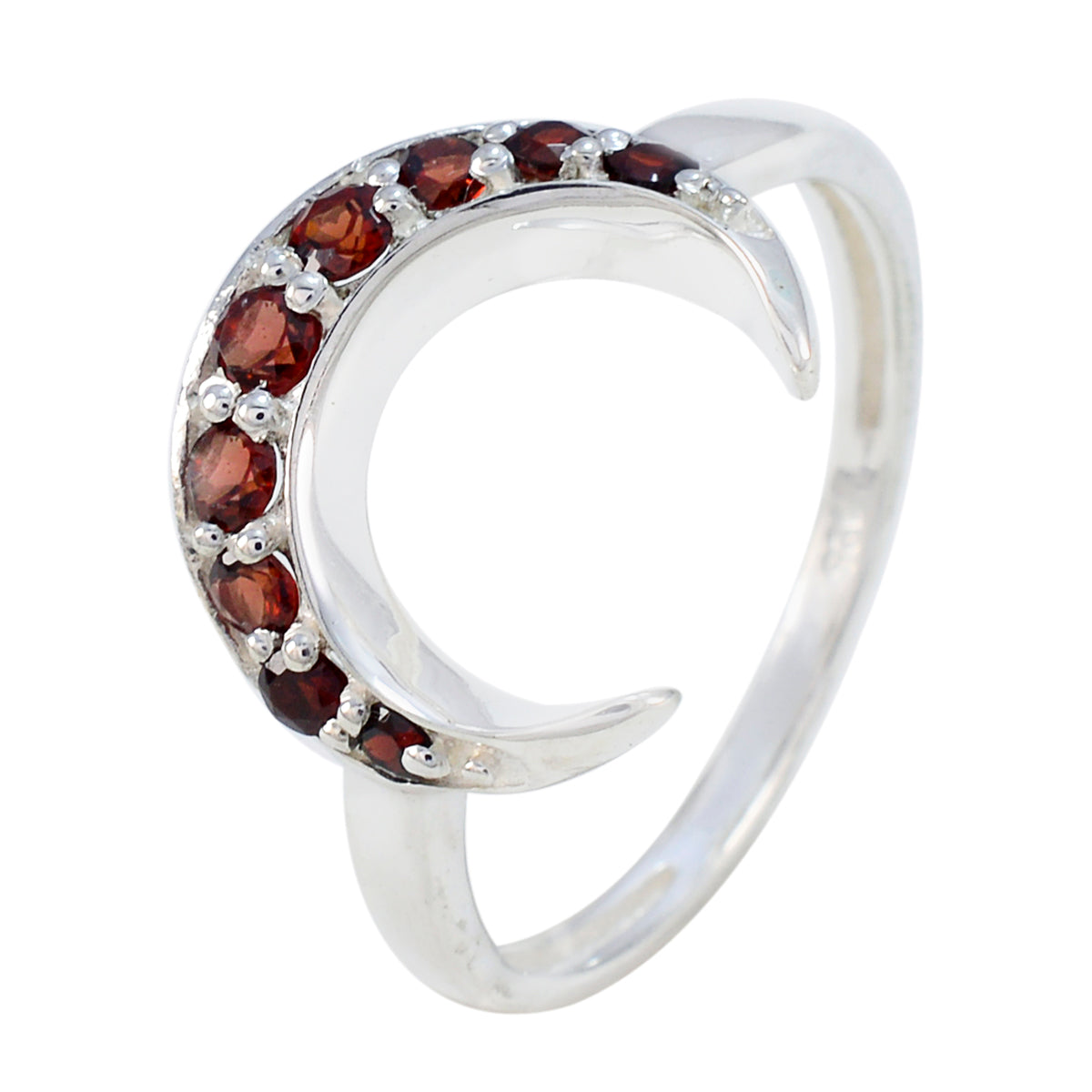 Garnet multiple American Sterling Silver Red Gemstone Whisper thin Feminine Ring Jewellery