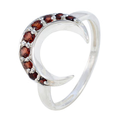 Garnet multiple American Sterling Silver Red Gemstone Whisper thin Feminine Ring Jewellery