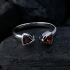 Garnet Toi et Moi Korean 925 Silver Red Gems Dainty Sophisticated Ring Jewelry