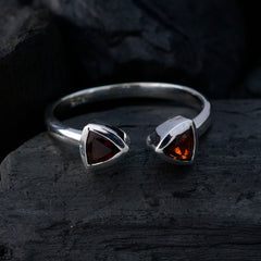 Garnet Toi et Moi Korean 925 Silver Red Gems Dainty Sophisticated Ring Jewelry