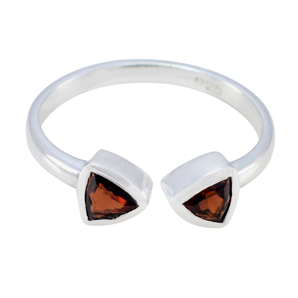 Garnet Toi et Moi Korean 925 Silver Red Gems Dainty Sophisticated Ring Jewelry