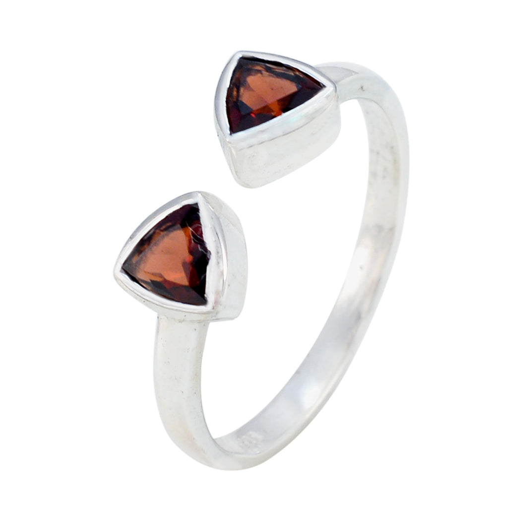 Garnet Toi et Moi Korean 925 Silver Red Gems Dainty Sophisticated Ring Jewelry