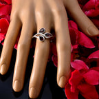 Garnet Trilogy Indian Sterling Silver Red Gems Featherlight Fairytale Ring Jewellery