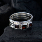 Garnet Trilogy German 925 Silver Red Gems Eye catching Boho Band Jewellery