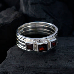 Garnet Trilogy German 925 Silver Red Gems Eye catching Boho Band Jewellery