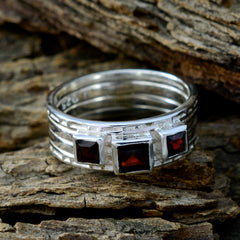 Garnet Trilogy German 925 Silver Red Gems Eye catching Boho Band Jewellery
