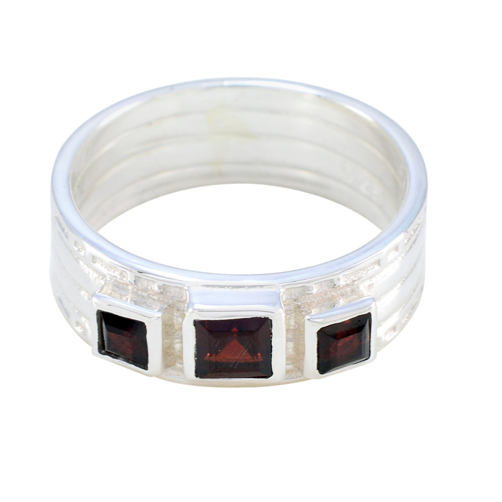 Garnet Trilogy German 925 Silver Red Gems Eye catching Boho Band Jewellery