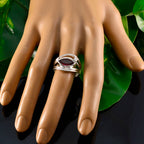 Garnet Toi et Moi Egyptian 925 Sterling Silver Red Gemstone Tiny Trendy Ring Jewelry