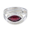 Garnet Toi et Moi Egyptian 925 Sterling Silver Red Gemstone Tiny Trendy Ring Jewelry