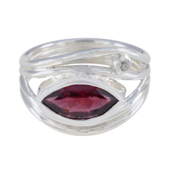 Garnet Toi et Moi Egyptian 925 Sterling Silver Red Gemstone Tiny Trendy Ring Jewelry