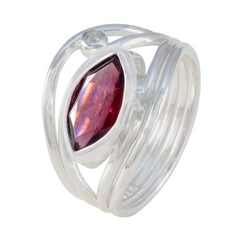 Garnet Toi et Moi Egyptian 925 Sterling Silver Red Gemstone Tiny Trendy Ring Jewelry